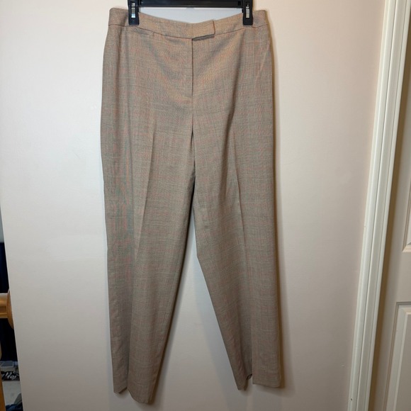Talbots Pants - Talbots Womens Sz 10 Wool Blend Plaid Trousers Brown/Tan Stretch Dress Pants VTG
